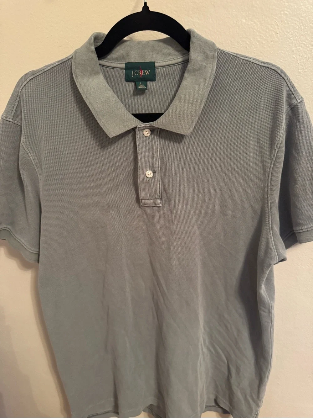 Vintage J.Crew Oarsman Large Slim Fit Muted Green Pique Polo Shirt